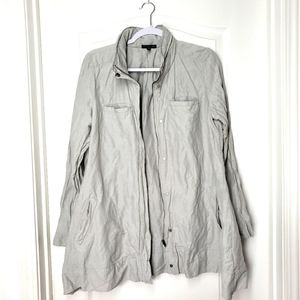 Eileen Fisher Rumpled Cotton Blend Hooded Jacket size medium